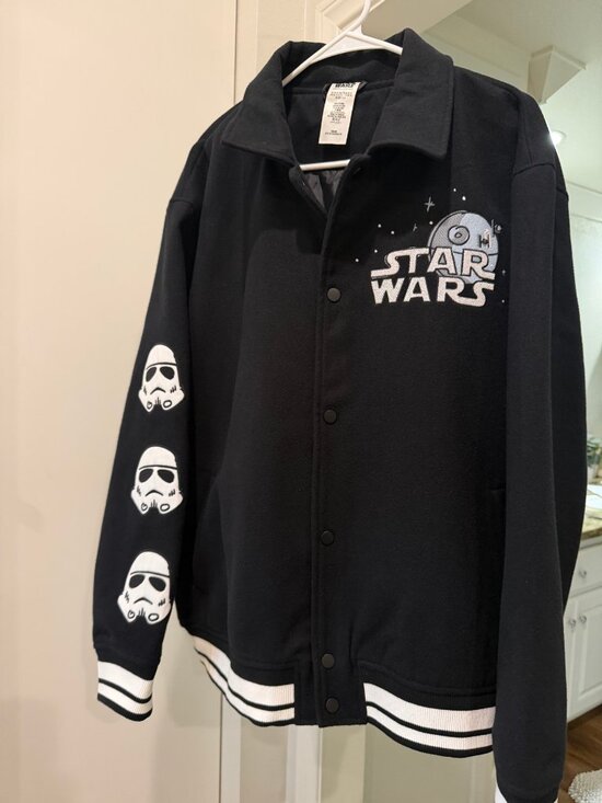 Disney Other - Disney Parks Star Wars Varsity Jacket Mens XL Black Darth Vader Disneyland